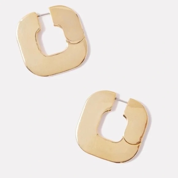 Cushion Hoops Earrings Gold - Picture 1 of 2